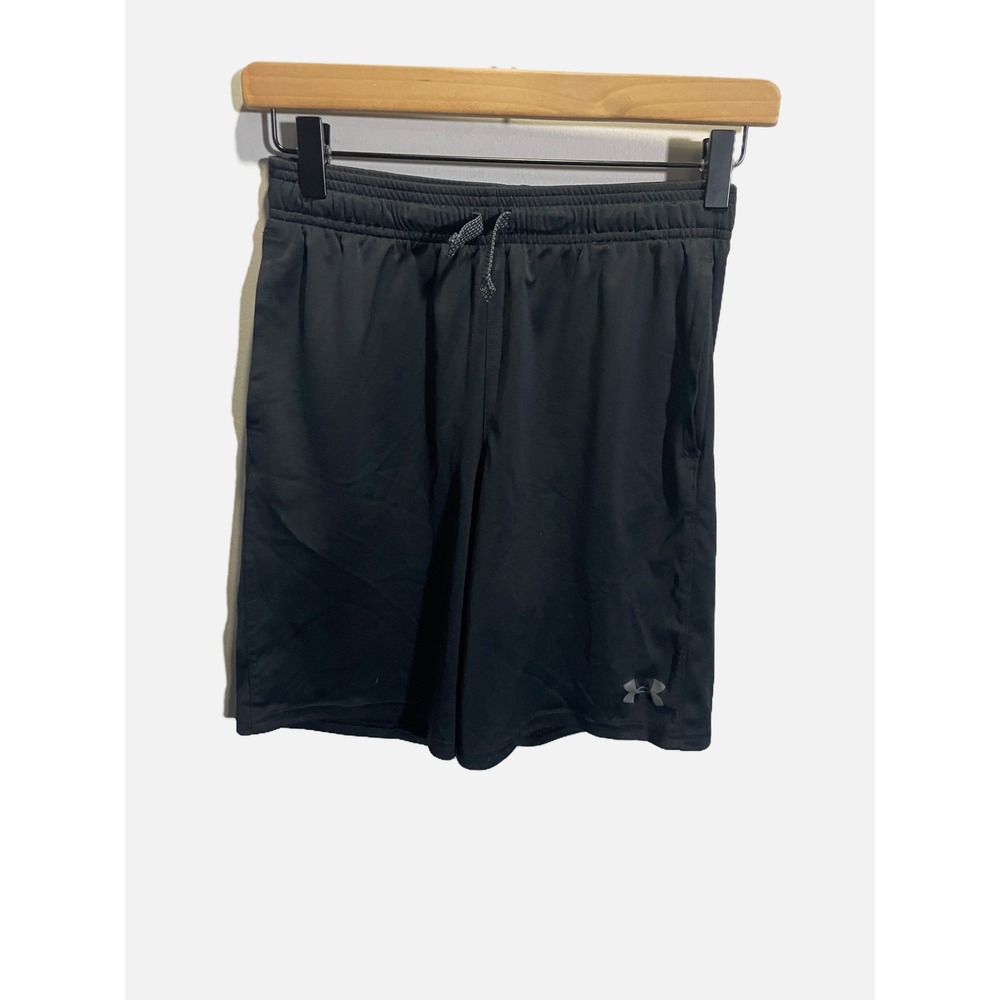 Under Armour HeatGear Shorts Kids Large Black Loose Fit Athletic Gym Sporty